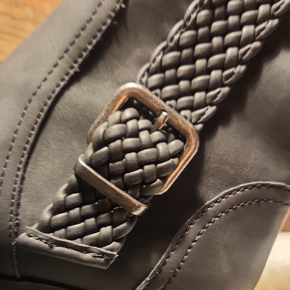 Black Ankle Boots with Braided Strap - Picture 5 of 7